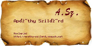 Apáthy Szilárd névjegykártya