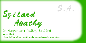 szilard apathy business card